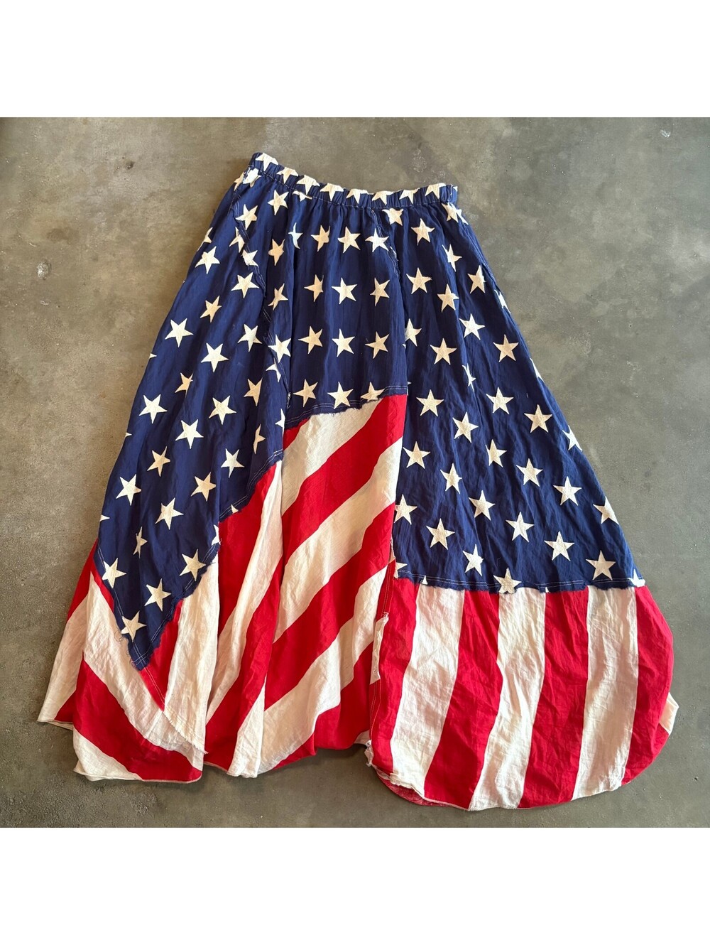 Ralph Lauren Women Sz M Americana Flag Print Maxi Skirt
